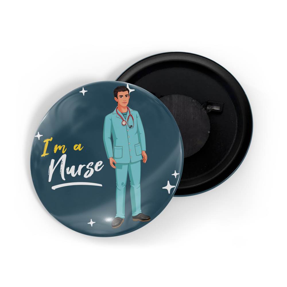 dhcrafts Fridge Magnet Blue Profession nurse I'm A Nurse D4 Glossy Finish Design Pack of 1